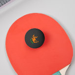 Witch Custom Player Team Name Party Black Beer Ping Pong Ball<br><div class="desc">Create your own custom, personalized, fun Halloween font / script / typography, orange flying witch on her broom, tournament quality black colour table tennis / beer pong / ping pong ball, available in total 12 fun colours, including 3 glow-in-the-dark options. To customize, simply type in your name / team name...</div>