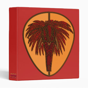 Witch Doctor Voodoo Mask on Shield - Red Binder