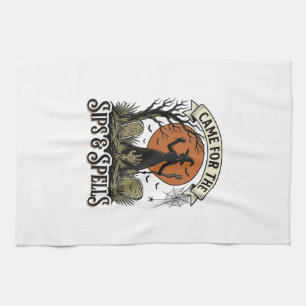 Witch Drinking Shirt Sips and Spells Vintage Hallo Kitchen Towel