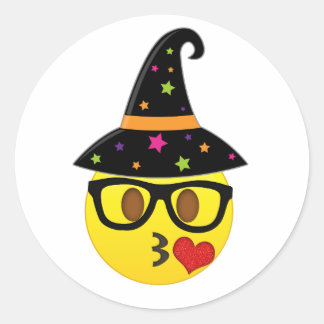 Witch Emoji Halloween Stickers for Kids
