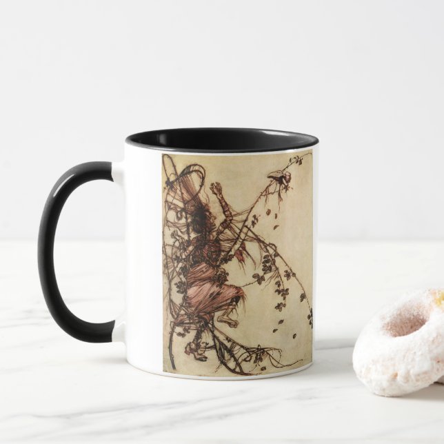 Witch Entangled in Thorns by Arthur Rackham Mug (With Donut)