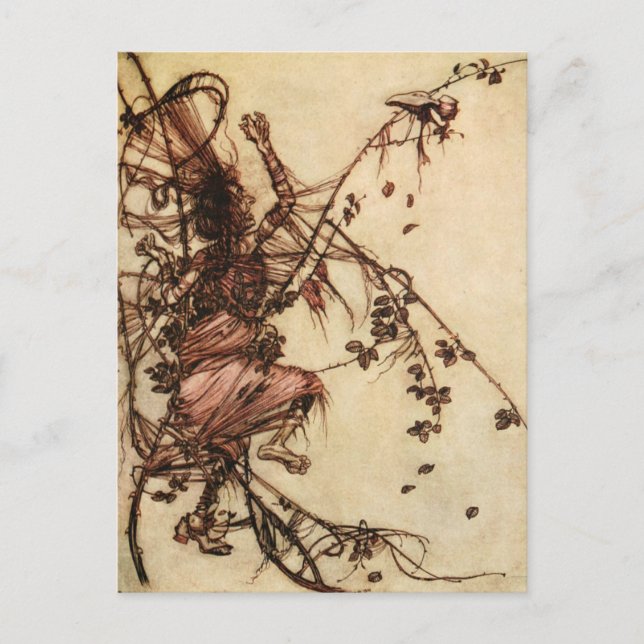 Witch Entangled in Thorns by Arthur Rackham Postcard (Front)