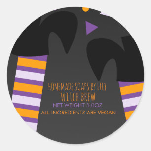 Witch Feet Halloween Soap Homemade Business  Classic Round Sticker