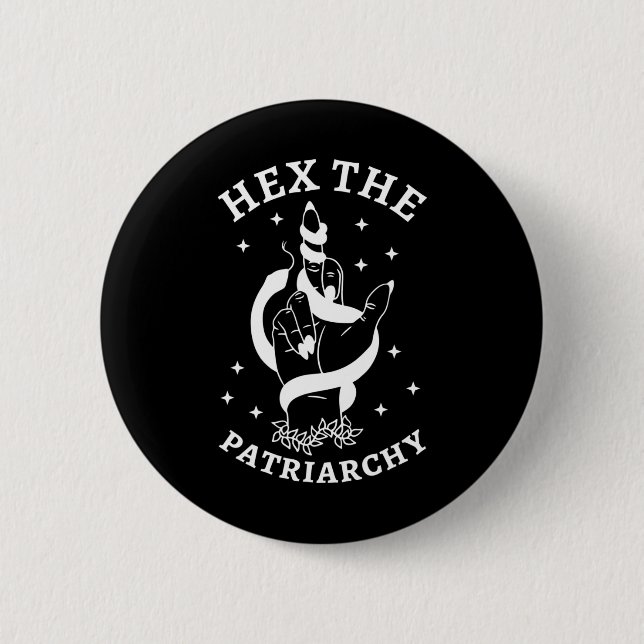 Witch Fight The Patriarchy Hex The Patriarchy  2 Inch Round Button (Front)