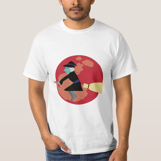 Witch Flying at Night T-Shirt (Front)