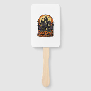 Witch Friends Halloween Haunted House Shirt_1 Hand Fan