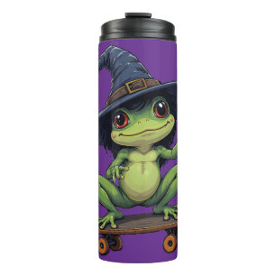 Witch Frog Skateboard Cute Creepy Halloween Spooky Thermal Tumbler