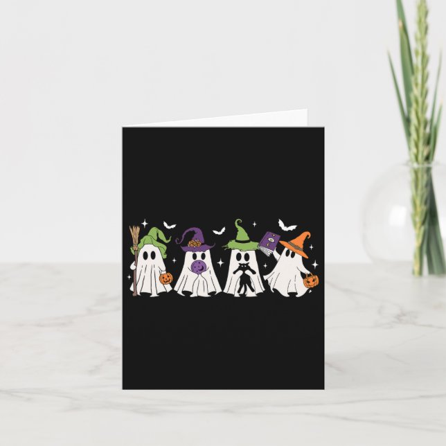 Witch Ghosts Spooky Halloween Witchy Women Girl  Card (Front)