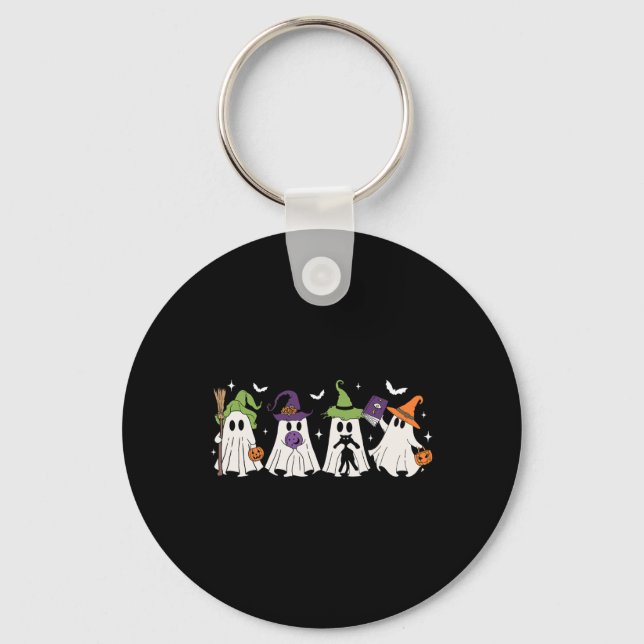 Witch Ghosts Spooky Halloween Witchy Women Girl  Keychain (Front)