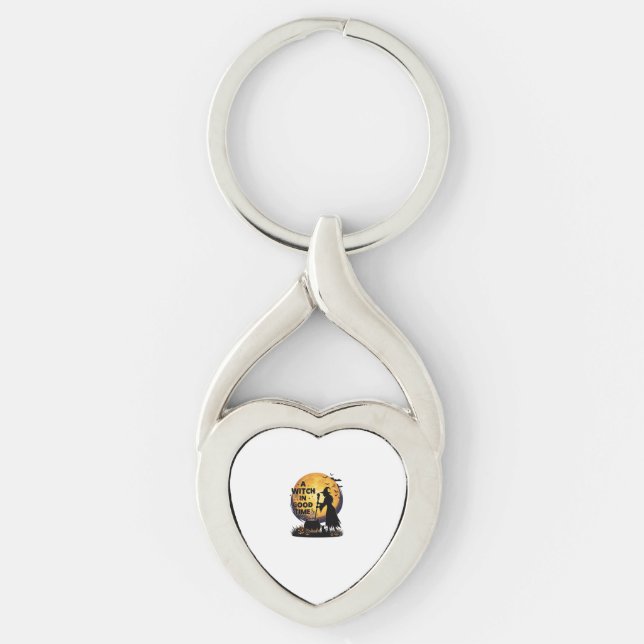 Witch Good Time Halloween Moon Cauldron_1 Keychain (Front)