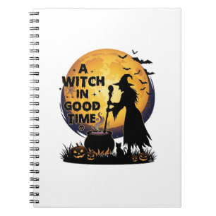 Witch Good Time Halloween Moon Cauldron_1 Notebook