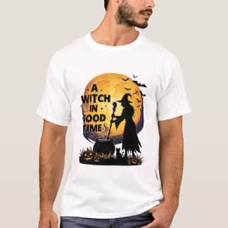 Witch Good Time Halloween Moon Cauldron_1 T-Shirt