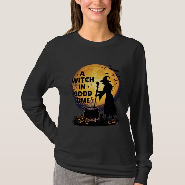 Witch Good Time Halloween Moon Cauldron_1 T-Shirt (Front)