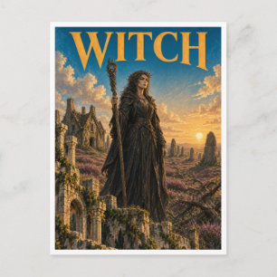 Witch, Gothic Fantasy Monster Postcard