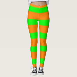 Witch Green and Orange Pattern Leggings