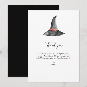 Witch Halloween Baby Shower Thank you Minimal Card