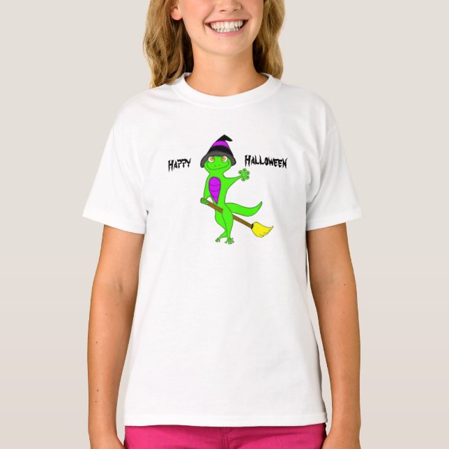 Witch Halloween gecko  T-Shirt (Front)