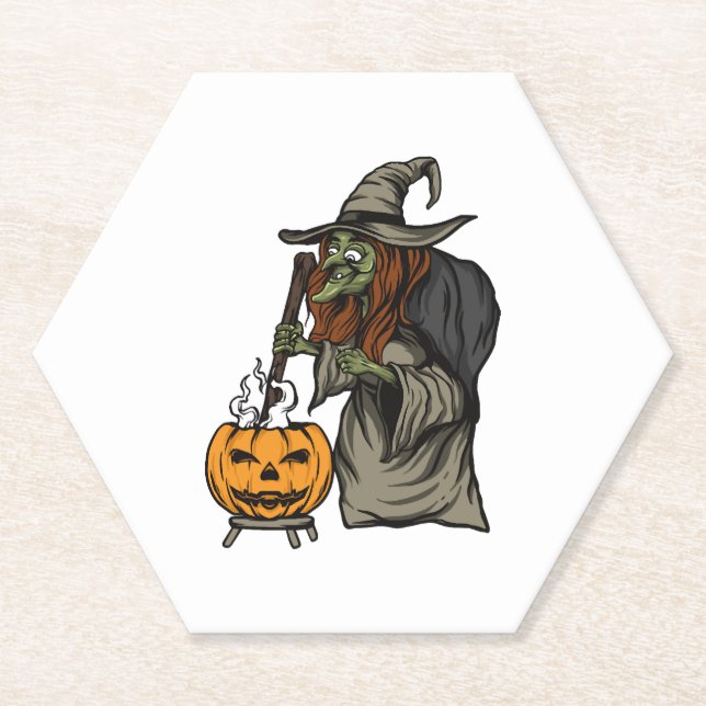Witch Halloween           Paper Coaster (Front)