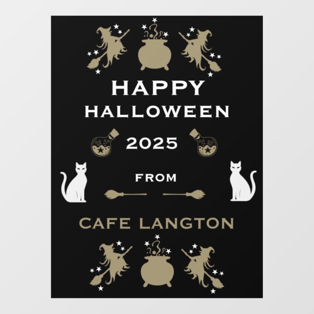 Witch Halloween Party Wall Window Cling (Sheet)