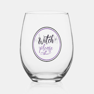 Witch Halloween Personalized Party Favor Stemless Wine Glass