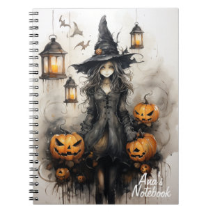 Witch Halloween Personalized Spiral Notebook