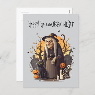 👻 Witch Halloween Postcard 🎃🧙‍♀️