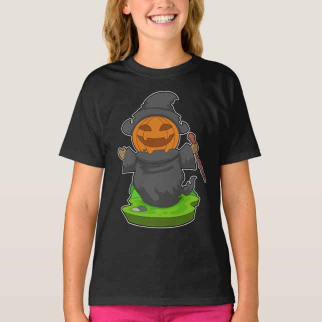 Witch Halloween Pumpkin T-Shirt (Front)