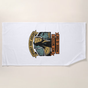 Witch Halloween Shirt Funny Vintage Witch Design_1 Beach Towel