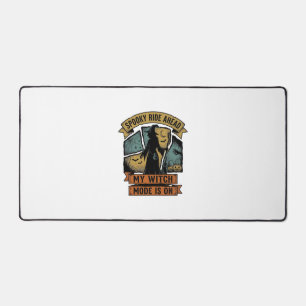 Witch Halloween Shirt Funny Vintage Witch Design_1 Desk Mat