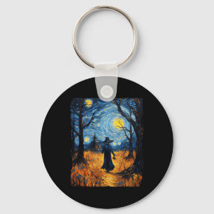 Witch Halloween Starry Night Van Gogh Costume Art  Keychain