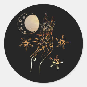 Witch Hand Magic Power Mystic amber Classic Round Sticker