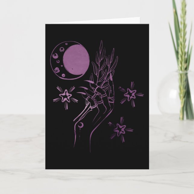 Witch Hand Magic Power Mystic gradient yellow red Card (Front)