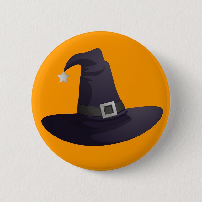 Witch Hat 2 Inch Round Button (Front)
