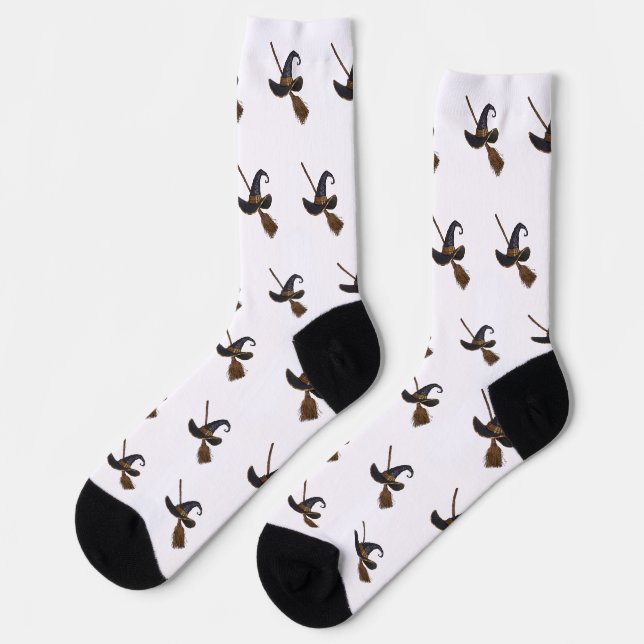 Witch Hat and Broomstick Socks (Left)