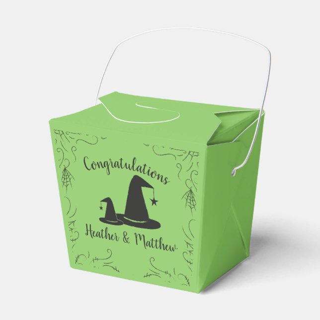 Witch Hat Baby Shower Halloween Favor Box (Front Side)