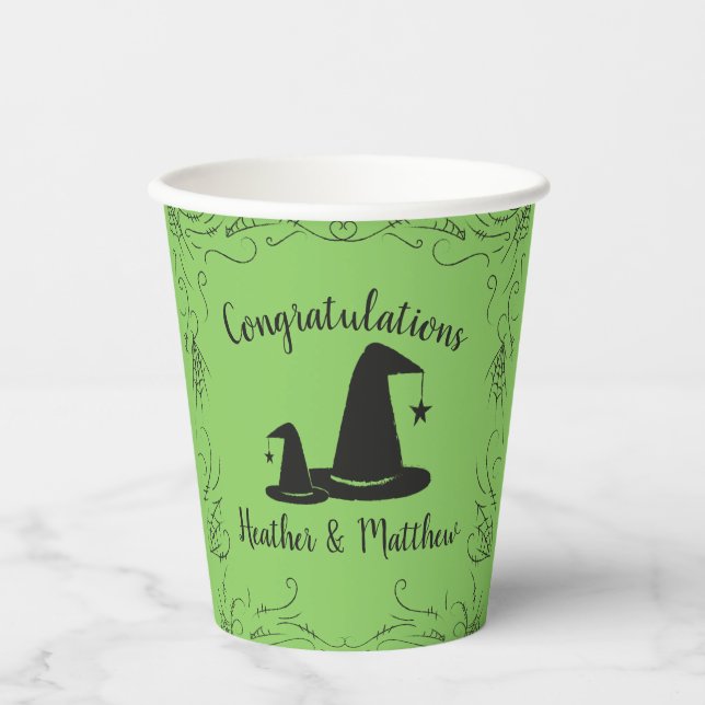 Witch Hat Baby Shower Halloween Paper Cups (Front)