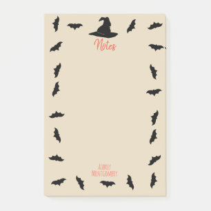 Witch Hat & Bats   Personalized Post-it Notes