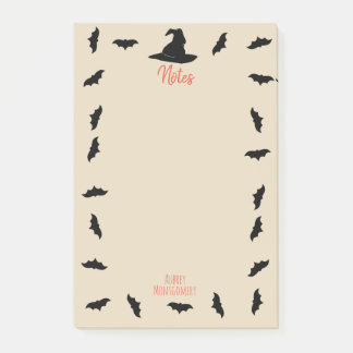 Witch Hat & Bats | Personalized Post-it Notes