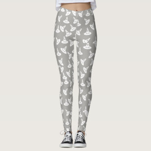Witch Hat Confetti Leggings - White/Grey