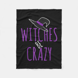 Witch hat design - witches be crazy - halloween fleece blanket