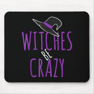 Witch hat design - witches be crazy - halloween mouse pad