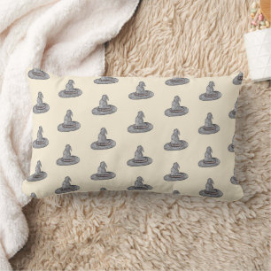 Witch Hat Doodle Halloween Pattern Lumbar Pillow