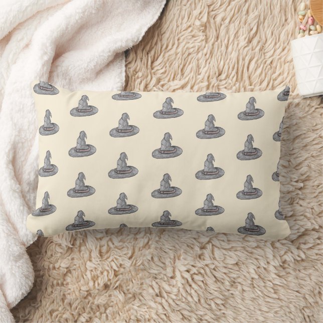  Witch Hat Doodle Halloween Pattern  Lumbar Pillow (Blanket)