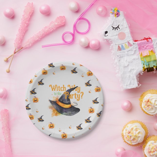 Witch Hat Halloween Paper Plate (Party)