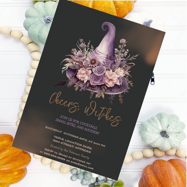 Witch Hat Moon Dark Halloween Party Invitation (Creator Uploaded)
