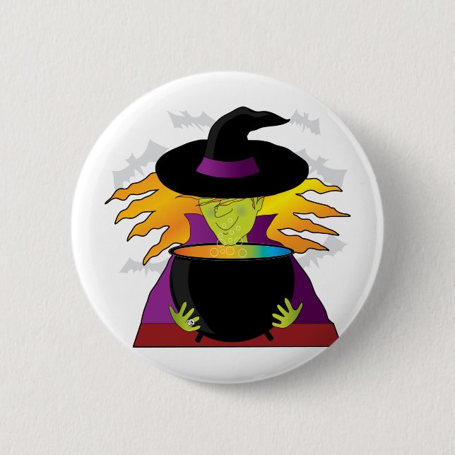 Witch Hat Pod 2 Inch Round Button (Front)