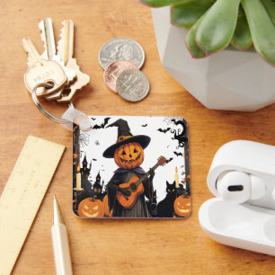 Witch Hat Pumpkin Halloween Vibes Keychain