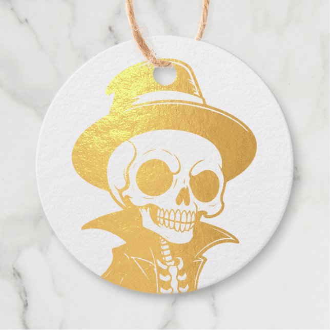 Witch Hat Skeleton Favour Tags (Front)