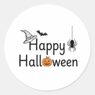 Witch Hat Spider Sticker Cute Halloween Gift