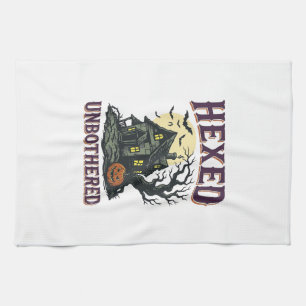 Witch Humour Shirt Vintage Haunted Cottage Hallowe Kitchen Towel